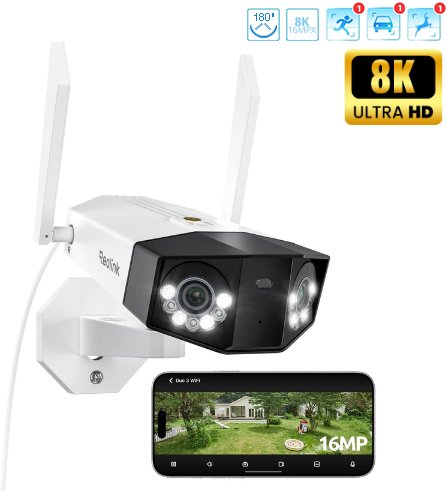 Kamera Reolink DUO 3 WIFI 4K 16 Mp W750 | kąt widzenia 180 stopni | Detekcja osób i pojazdów | Bezprzewodowa Wifi