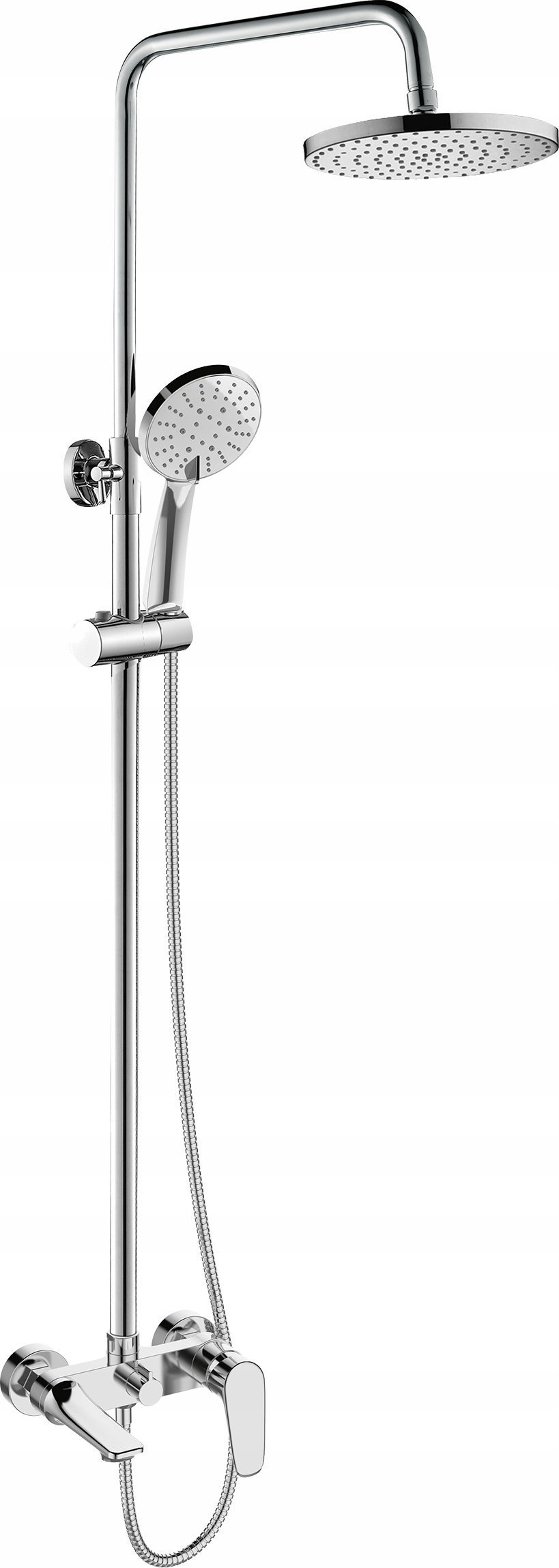 INVENA DOKOS shower system: rain and hand shower, stand, faucet