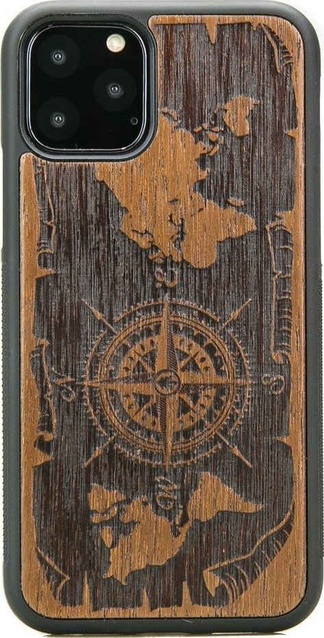 BeWood Drewniane Etui na iPhone 11 PRO RÓŻA WIATRÓW MERBAU