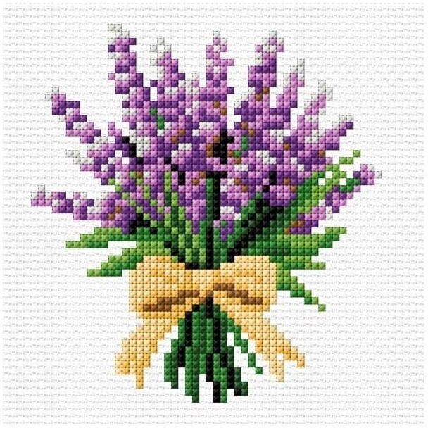 Haft krzyżykowy - Lawenda