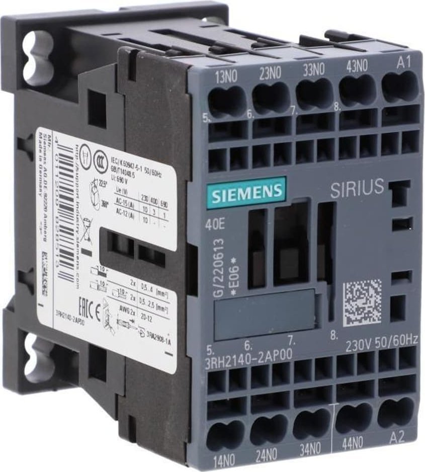 Siemens Przekaźnik pomocniczy S00 4Z AC 230V 50/60 Hz. zaciski sprężynowe 3RH2140-2AP00
