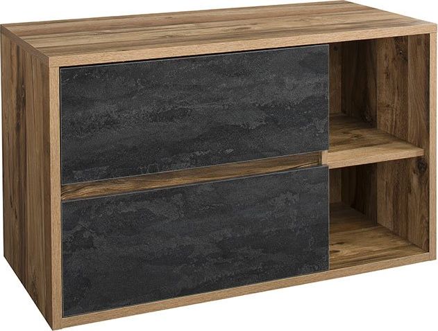 Comad Szafka pod umywalkę nablatową HAMPTON CONCRETE 824-100BL ciemny beton/dąb