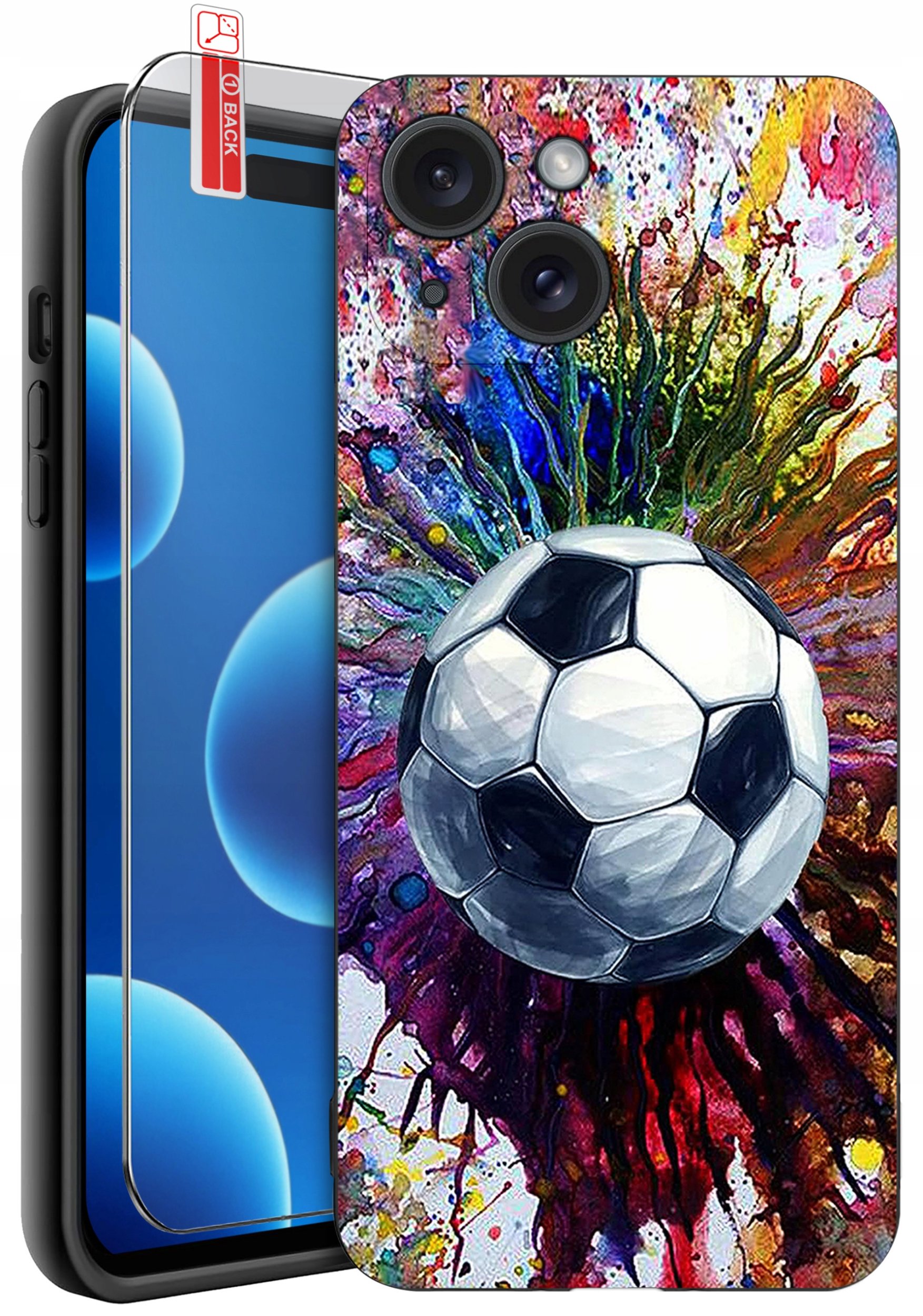 ETUI do iPhone 15 | WZORY | SILIKONOWE MATT CASE + SZKŁO 9H