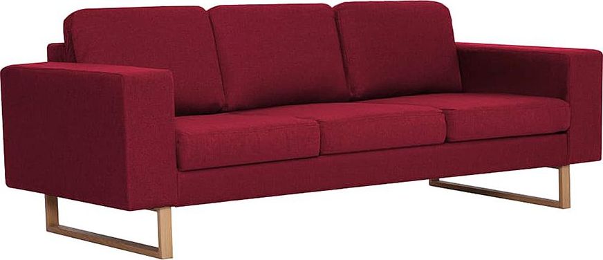 Elior Elegancka trzyosobowa sofa Williams 3x - czerwone wino