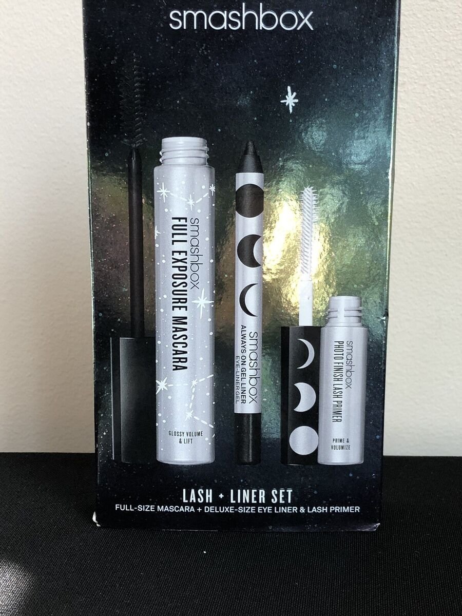 Smashbox Set Smashbox: Photo Finish, Eyelash Primer, 4 ml + Always On, Gel Pencil Eyeliner, Brewed, 1.2 g + Full Exposure, Waterproof, Volumizing, Mas