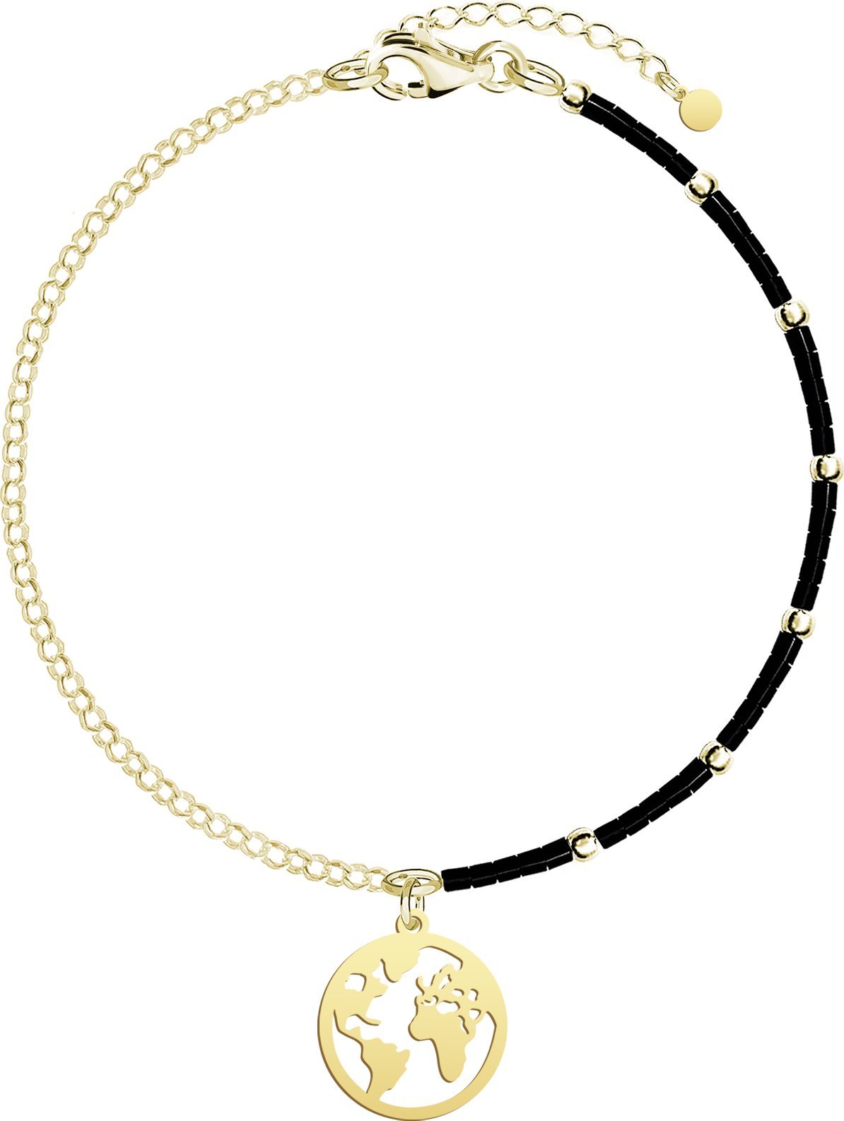 Radziszewska Jewellery Bransoletka z Kulą Ziemską srebro pozłacane