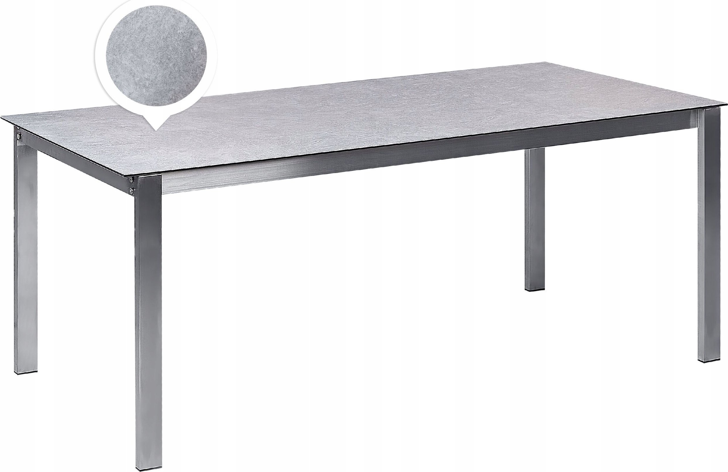 Beliani Stół ogrodowy szklany 180 x 90 cm szary COSOLETO