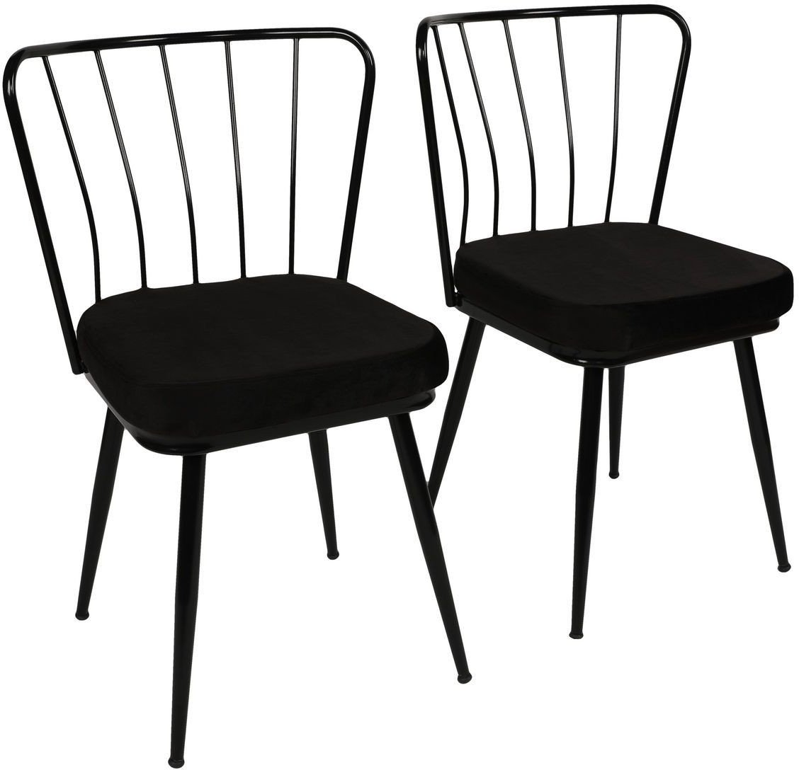 2-ių kėdžių komplektas Kalune Design Yildiz 943 V2, juodas