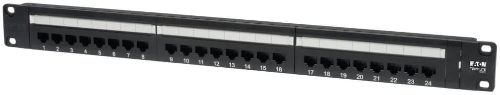 EATON TRIPPLITE 24-Port 1U Rack-Mount Cat6/Cat5 110 Patch Panel 568B RJ45 Ethernet TAA