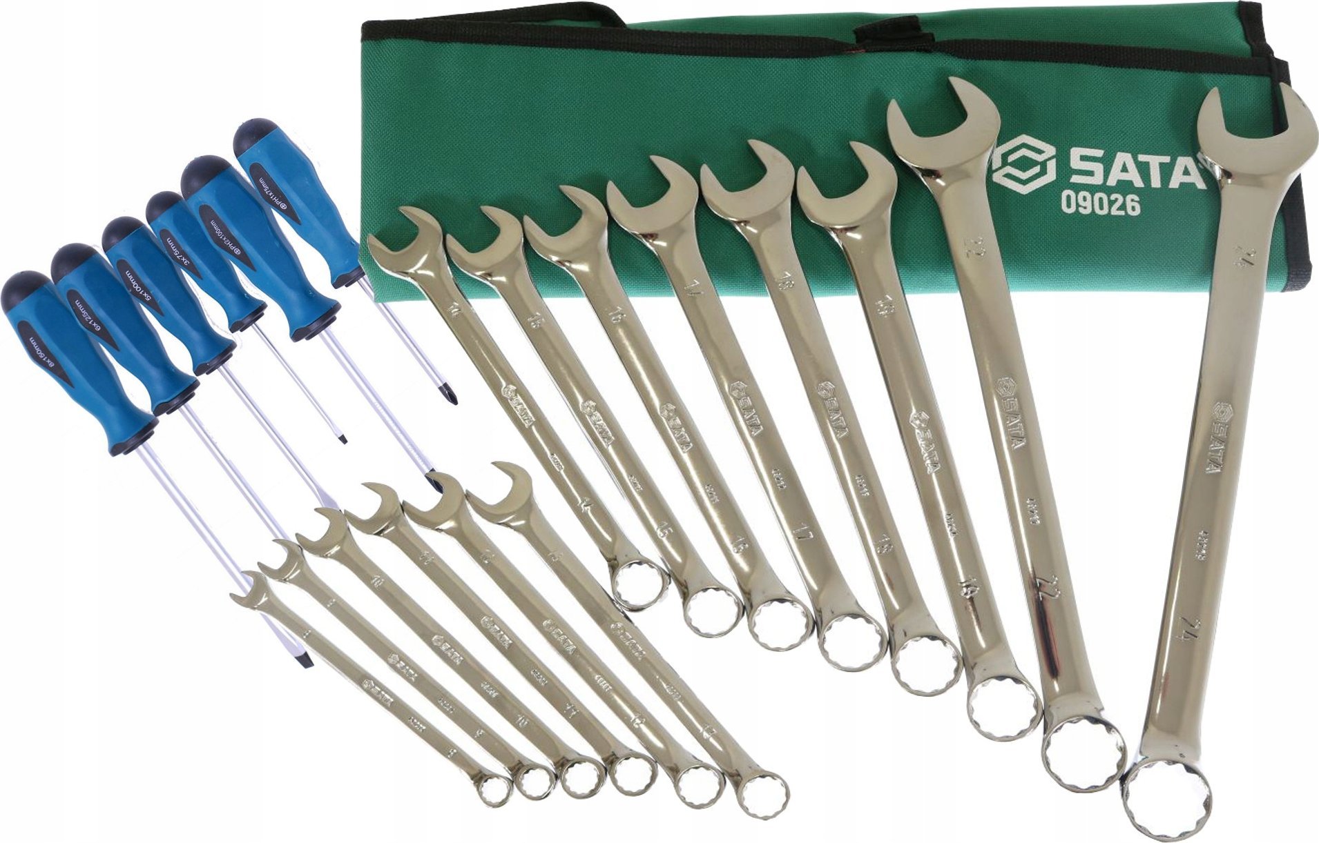 SATA SATA KLUCZE PŁASKO-OCZKOWE 14szt. SASZETKA