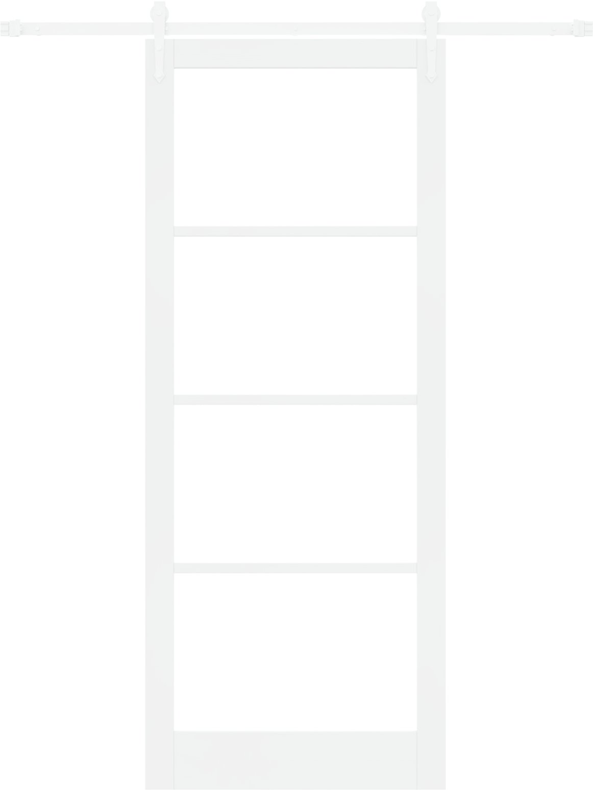 Drzwi przesuwne vidaXL z zestawem okuć Białe 93x232 cm z drewna sosnowego, Drzwi wewnętrzne vidaXL z szybą 'ORKDAL'Białe 93x232x4 cm