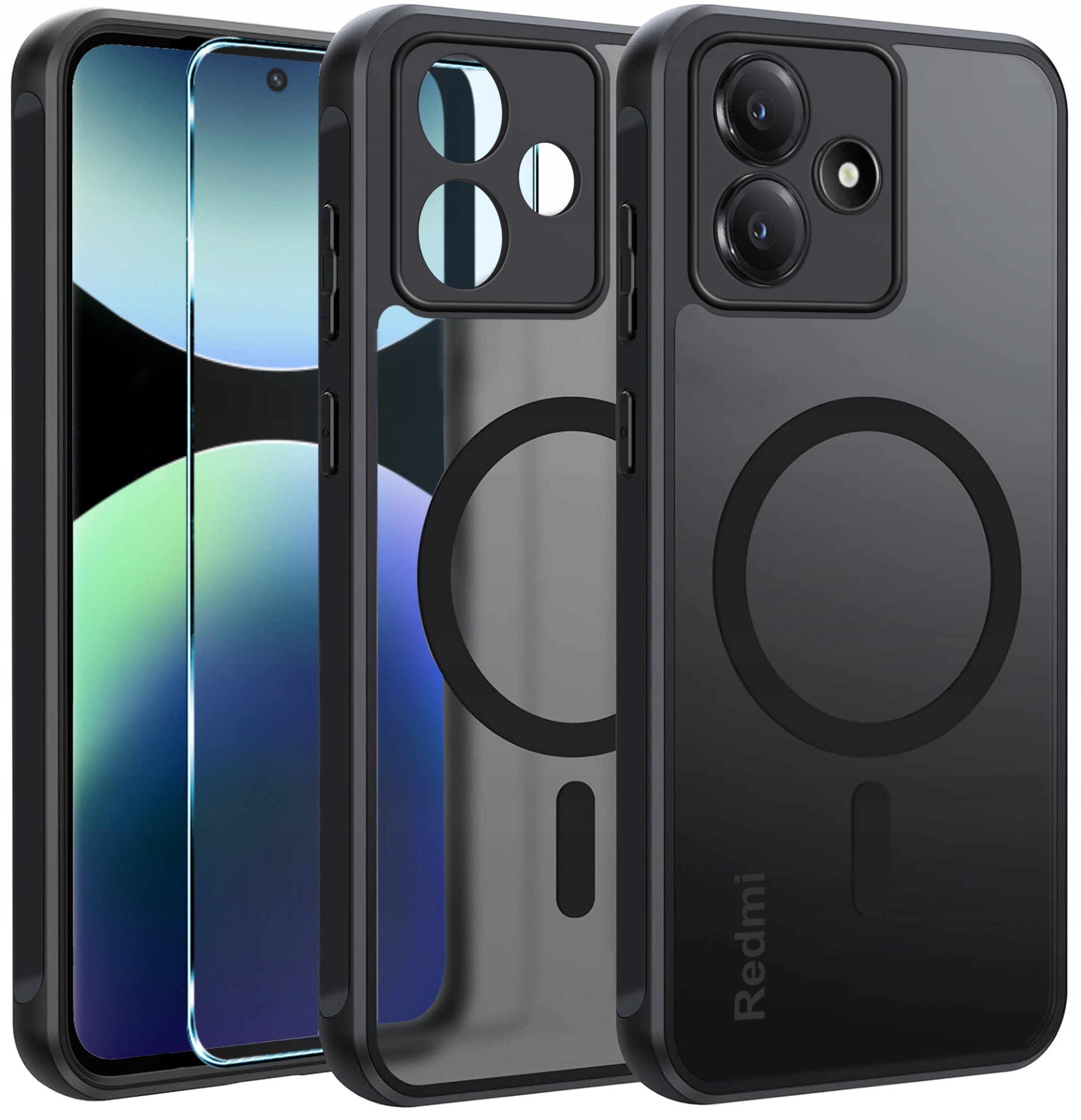 Etui do Xiaomi Redmi Note 14 4G do MagSafe MATT CASE WZMACNIANE Szkło 9H