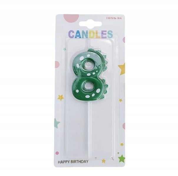 Świeczka Urodzinowa Na Tort / DINOZAUR / Świeczki na Urodziny / CYFRA 8