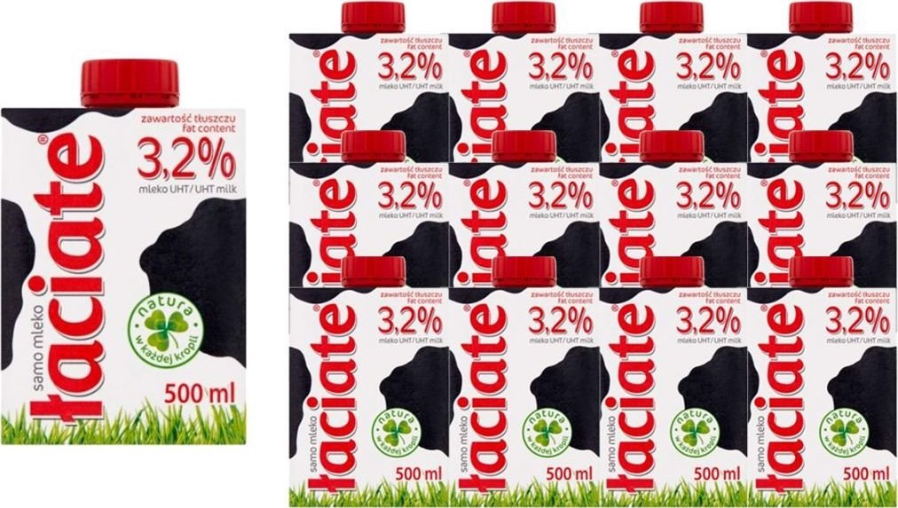 Łaciate Łaciate Mleko UHT 3,2 % 500 ml x 12 sztuk