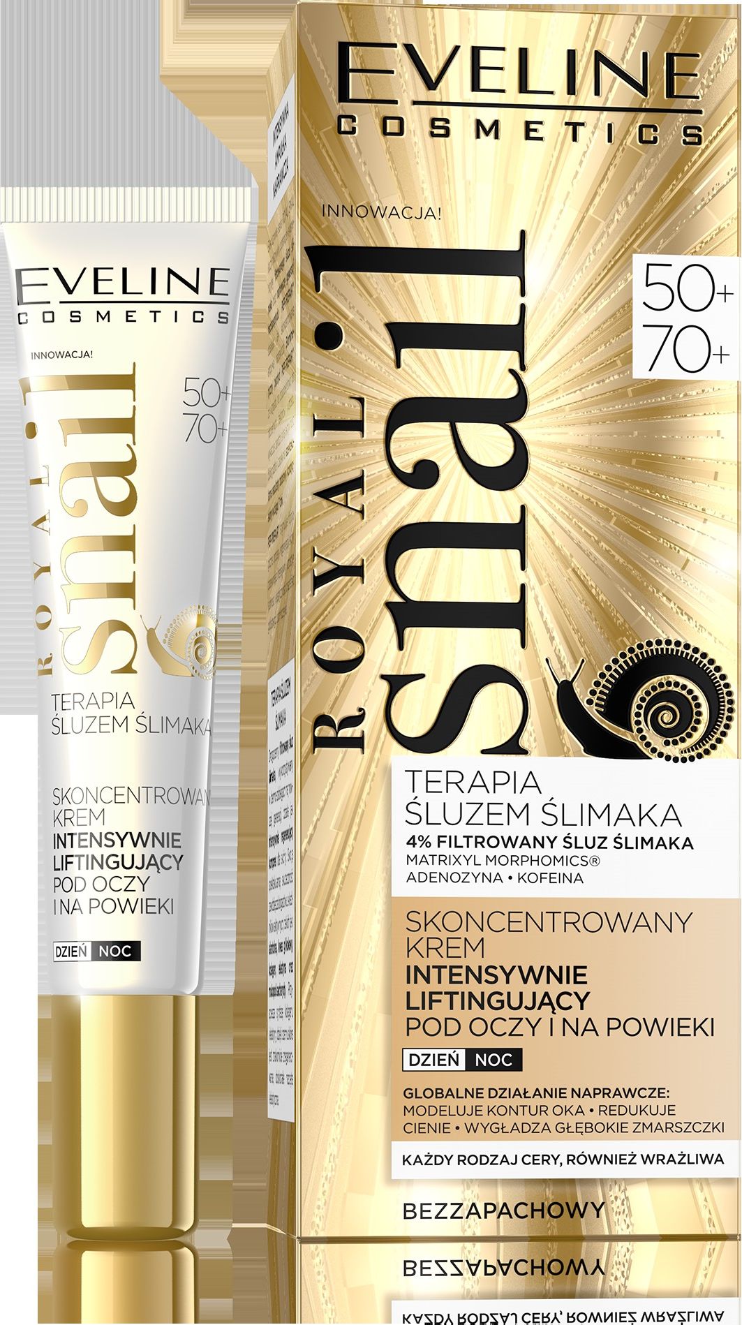 Eveline Skoncentrowany krem intensywnie liftingujący pod oczy i na powieki na dzień i noc Royal Snail 20ml