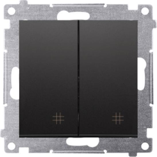 Kontakt-Simon Simon 54 Łącznik krzyżowy podwójny (moduł) 10AX 250V szybkozłącza czarny mat DW7/2.01/49