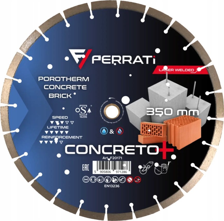 FERRATI tarcza diamentowa do betonu bloczków kostki cegły CONCRETO+ 350mm