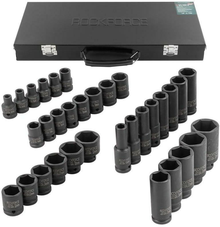 ROCKFORCE NASADKI UDAROWE kpl. 33el.1/2" 6-KĄT. 8-32mm