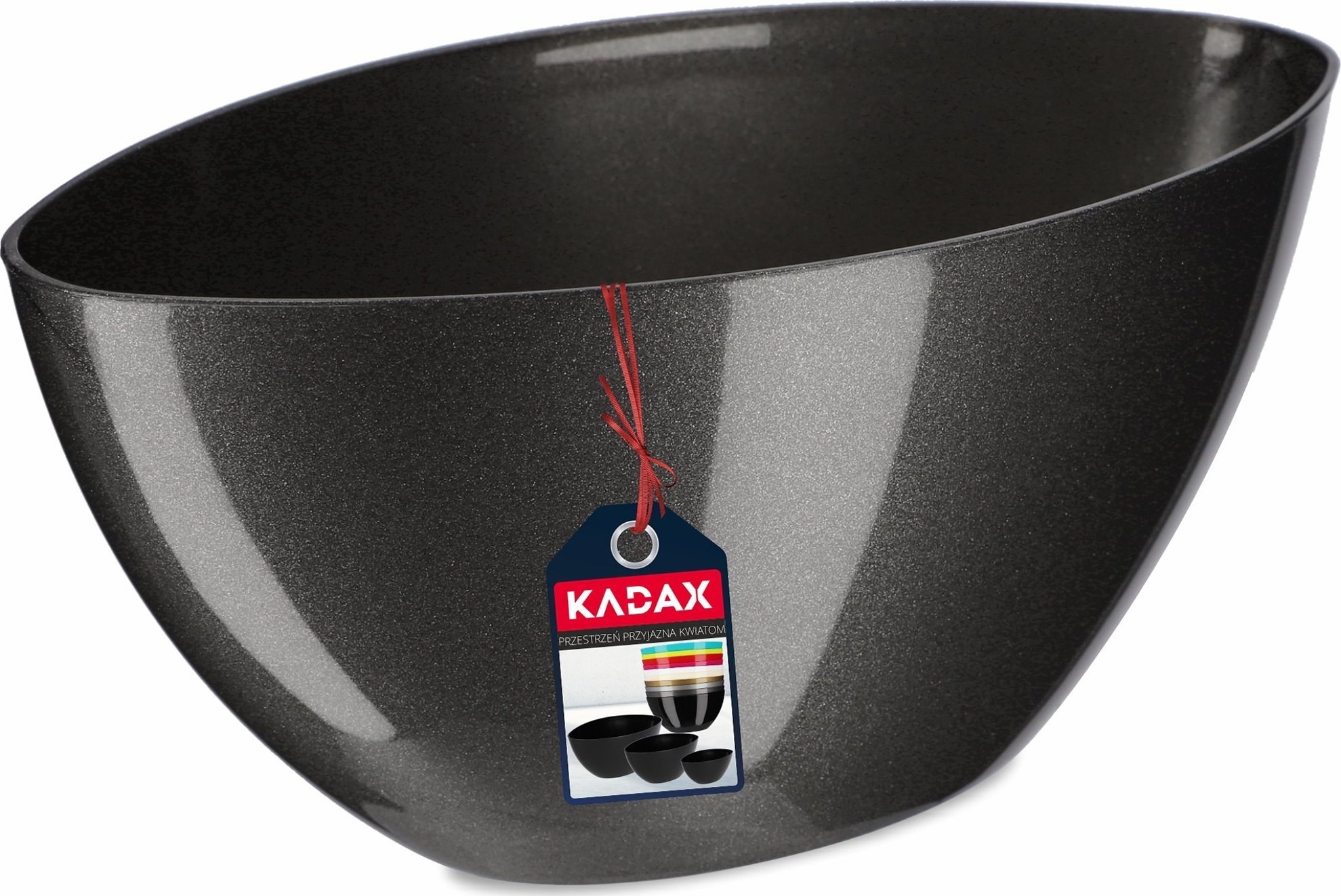 Kadax Doniczka Osłonka Na Kwiaty Połysk Grafitowa 21 cm