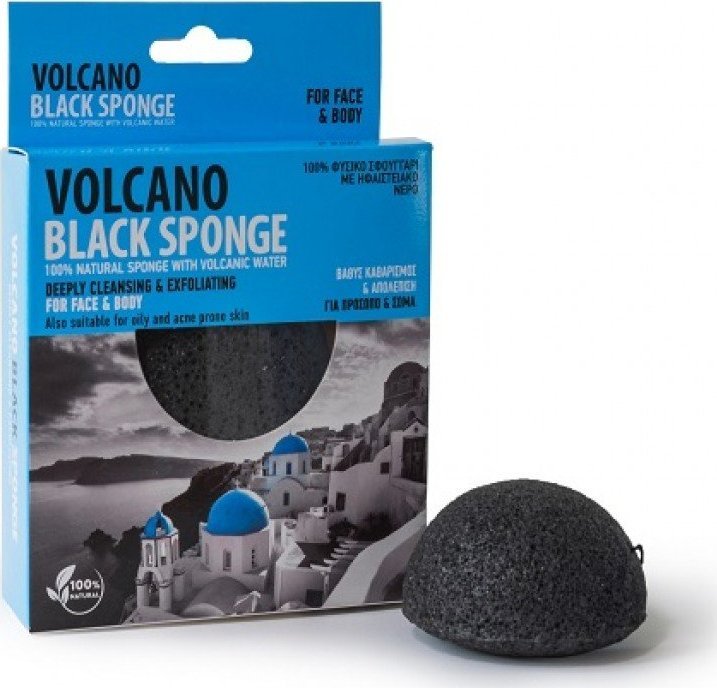 Czarna gąbka typu konjac MINI Santo Volcano Spa