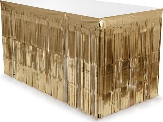 Skirting foliowy z frędzlami złoty 300x80cm