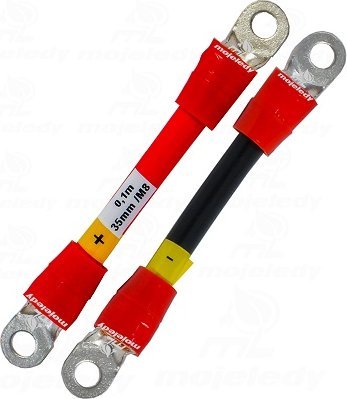 Mojeledy 2x 10cm czerwony i czarny kabel łączeniowy akumulatora 35 ML-PAi35 35mm