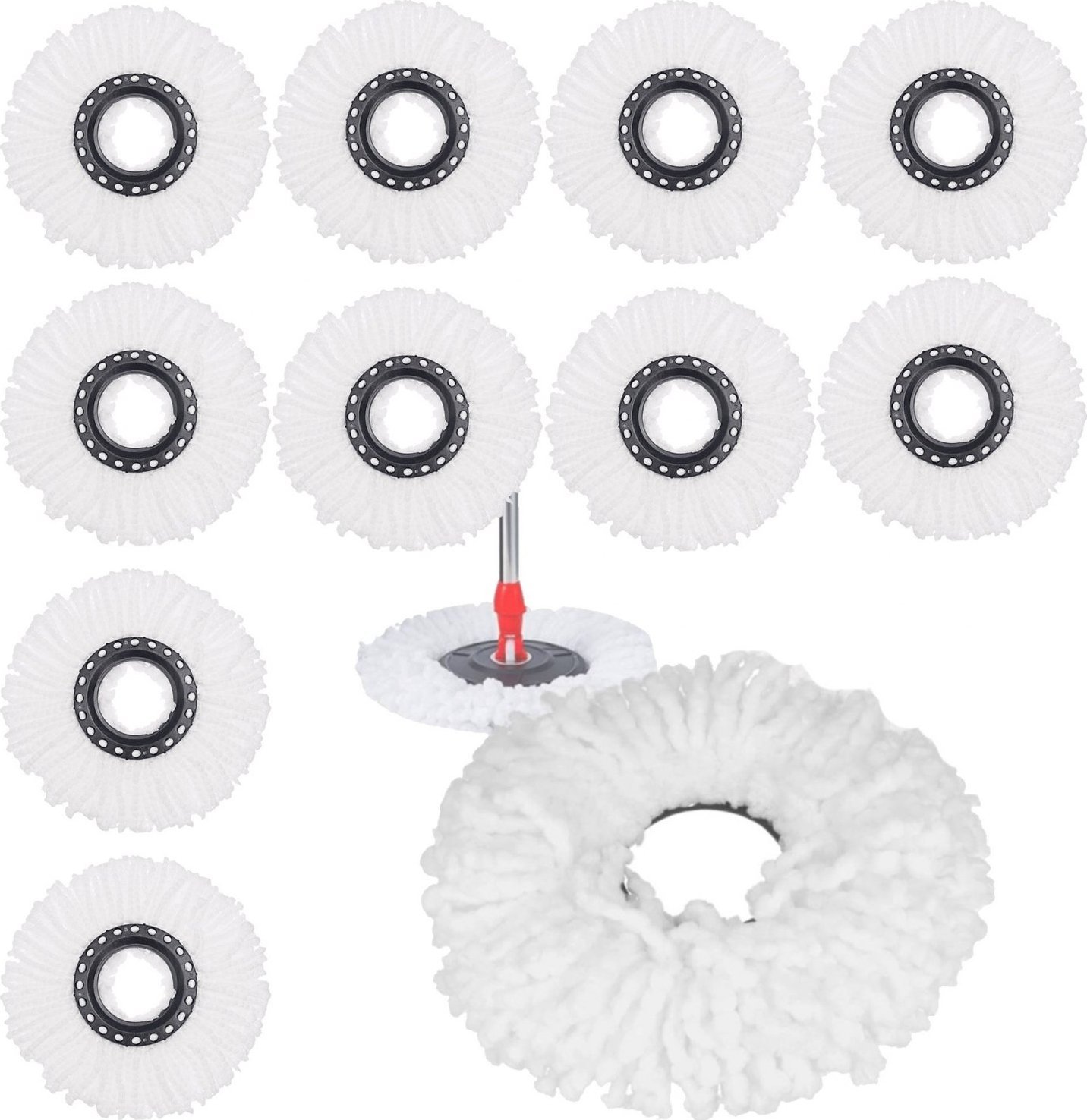 PrzydaSie 10X Zapas Wkład Do Mopa Obrotowego Obrotowy Okrągły Zestaw 10Szt