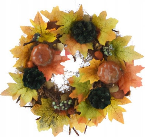Dekoracja świąteczna Home Styling Collection Stroik wieniec jesienny, Ø 34 cm