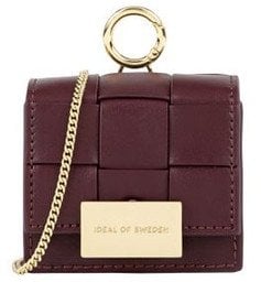 Ideal of Sweden Braided Mini AirPods Bag Burgundy uniwersalne