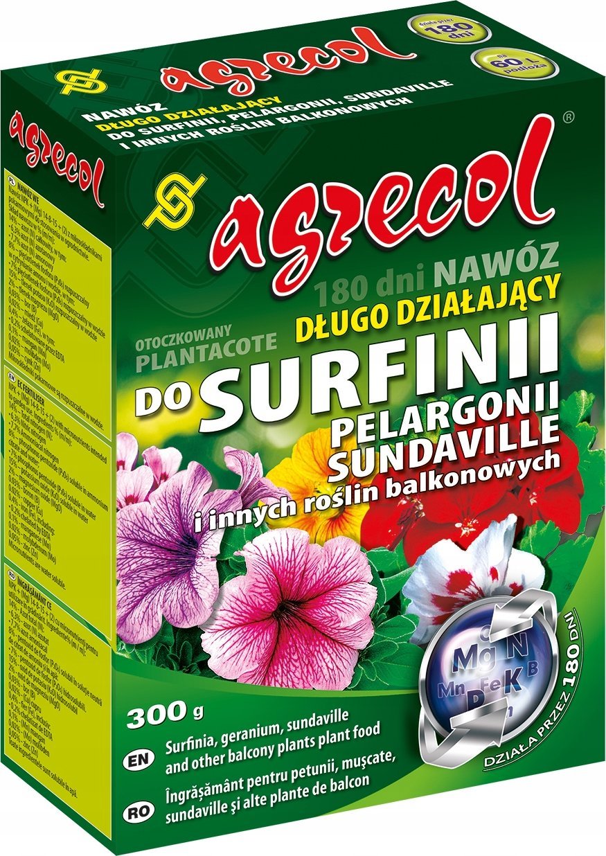 Agrecol Nawóz do surfinii, pelargonii, sundaville i innych roślin balkonowych 0,3kg