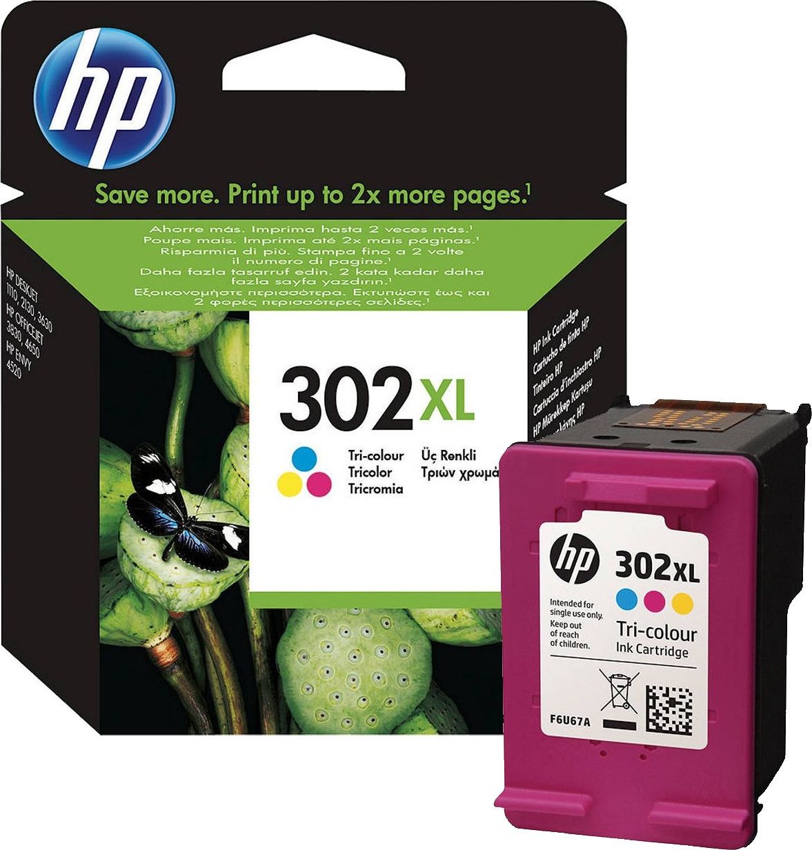 Tusz HP Tusz HP 302XL F6U67AE oryginalny kolorowy