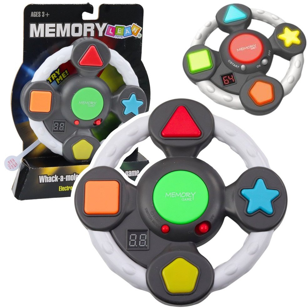 Elektroniczna Gra Logiczna Memory Kierownica Zręcznościowa Światła Dźwięki LEAN Toys