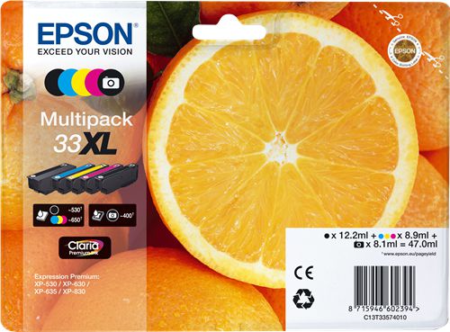 Tusz Epson Claria Premium Zestaw 33XL CMYK+ Bk (C13T33574010)