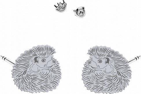 Radziszewska Jewellery Kolczyki Srebrne Jeż Wkrętki Srebro 925 Dedykacja Prezent Dziecko