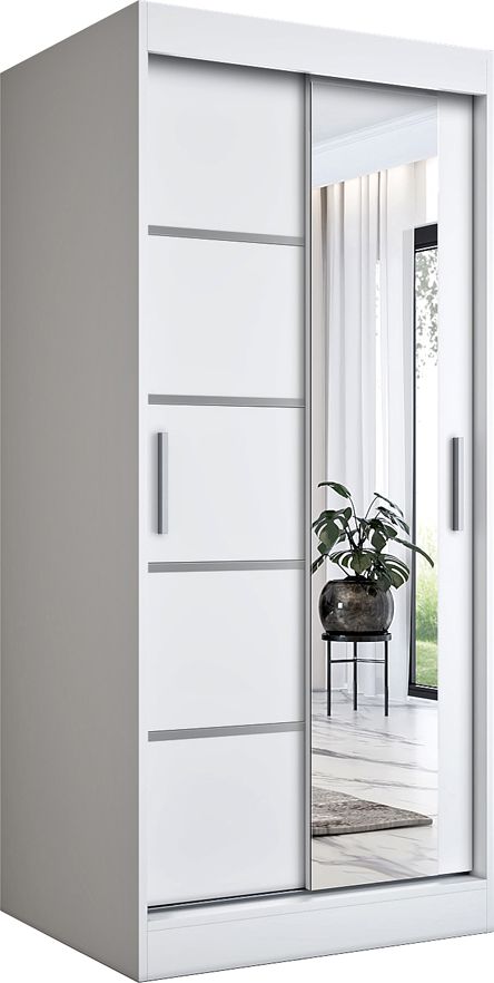 Elior Biała szafa przesuwna z lustrem - Lorenza 2X