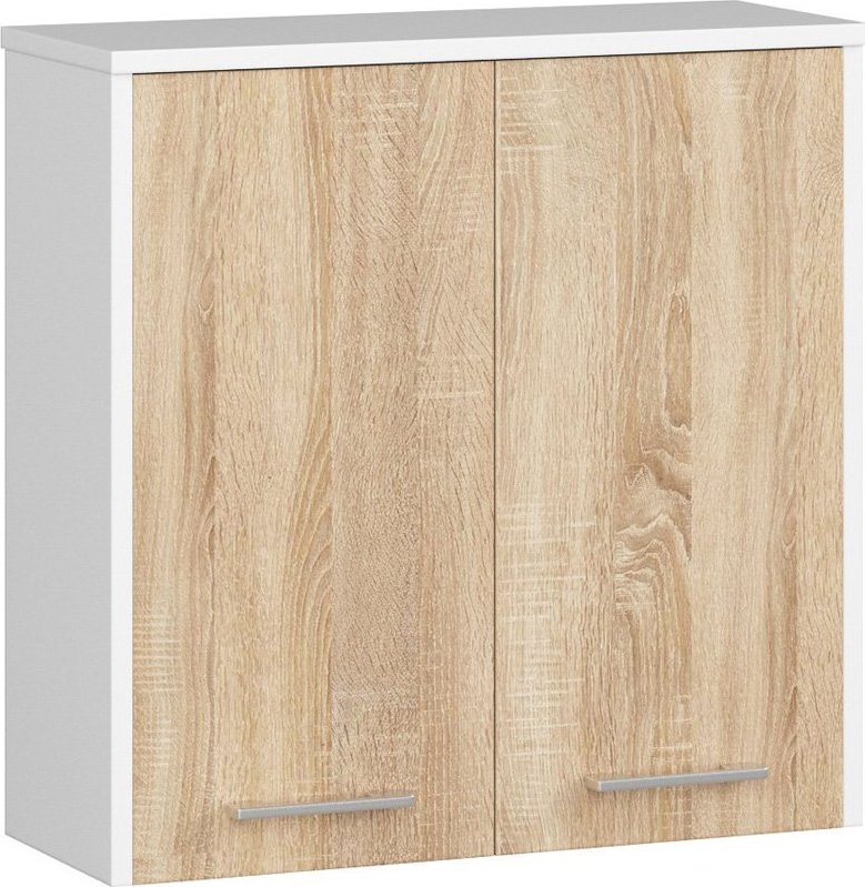 Elior Skandynawska wisząca szafka łazienkowa biały + dąb sonoma - Zofix 3X