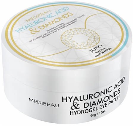 Hydrożelowe nawilżające płatki pod oczy z kwasem hialuronowym i proszkiem diamentowym Juno Cosmetics