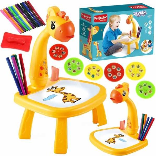 Woopie Tablica Do Rysowania Projektor Żyrafa + Flamastry