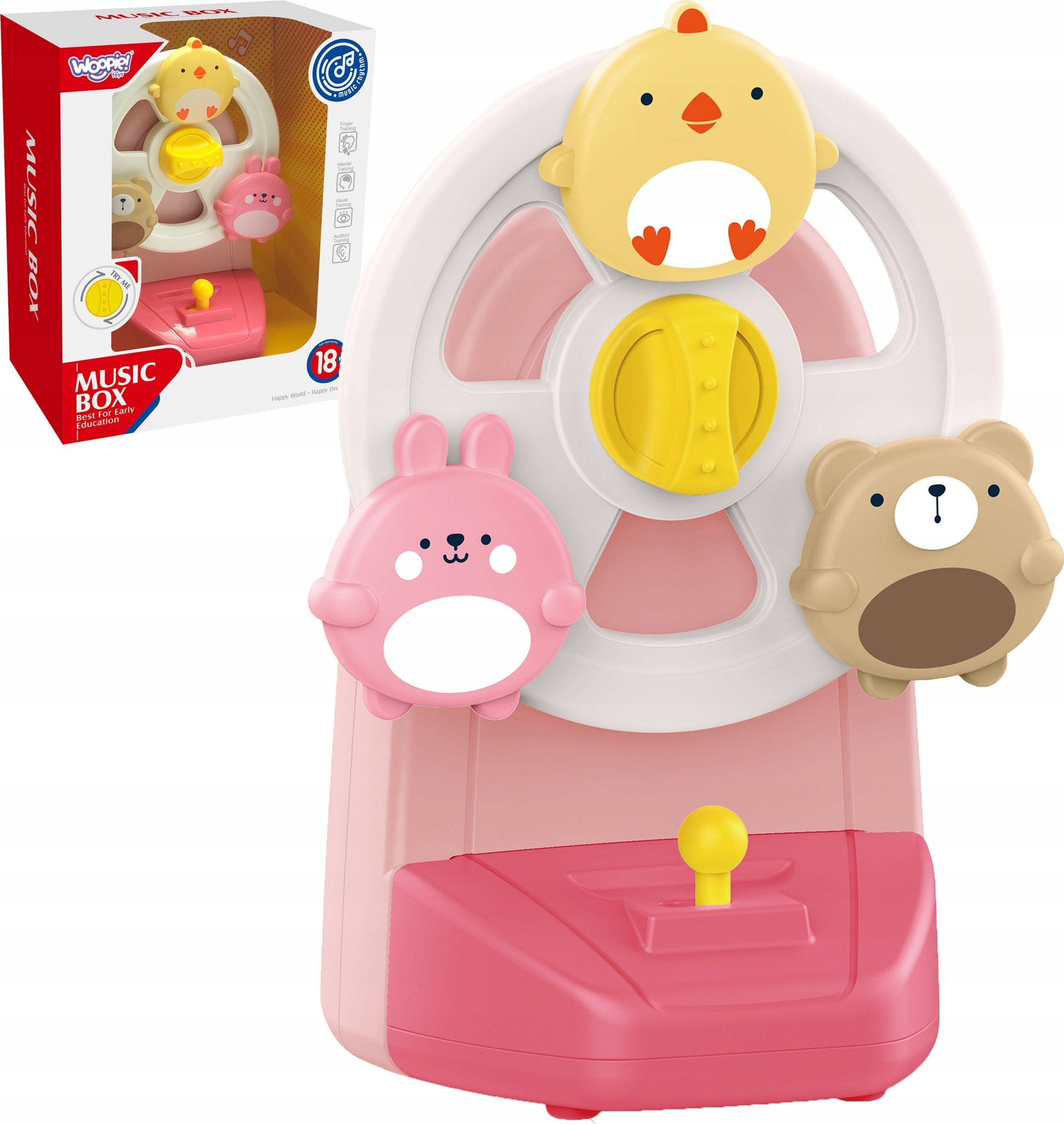 Woopie Pozytywka Karuzela Zwierzęta Zabawka Muzyczna Edukacyjna