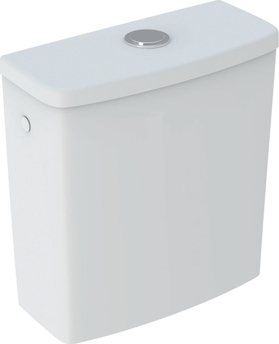 Geberit Selnova Square Spłuczka nasadzana, B37cm, H39cm, T16.5cm, spłukiwanie dwudzielne, przyłącze wody z boku
