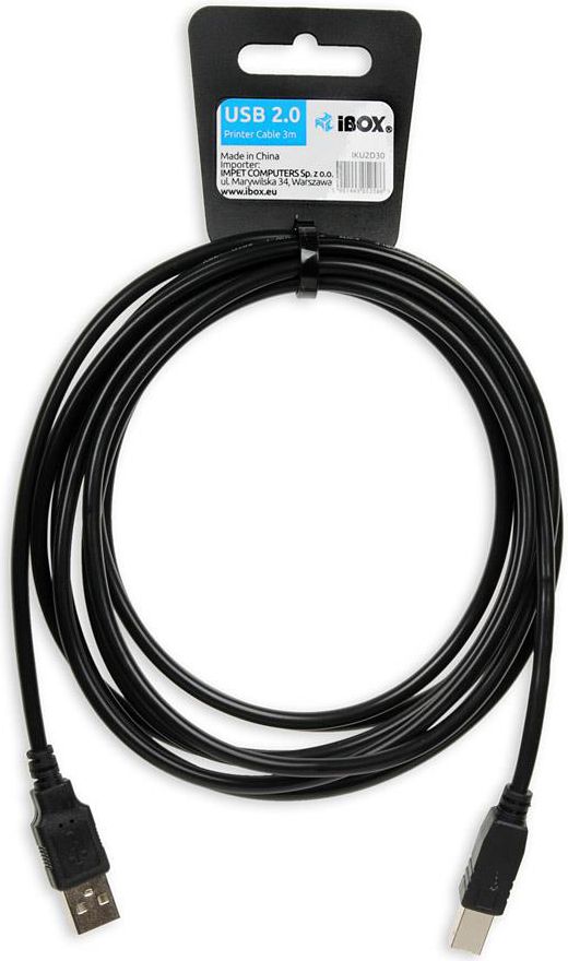iBOX Kabel do drukarki USB 2.0, 3m (IKU2D30)