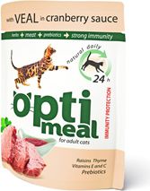 Optimeal OPTIMEAL saszetka 85g CIELĘCINA Z ŻURAWINĄ