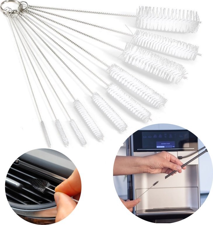 SHOPUJ.PL ZESTAW SZCZOTEK WYCIORY DO CZYSZCZENIA BUTELEK RUREK 10 SZTUK BIAŁE