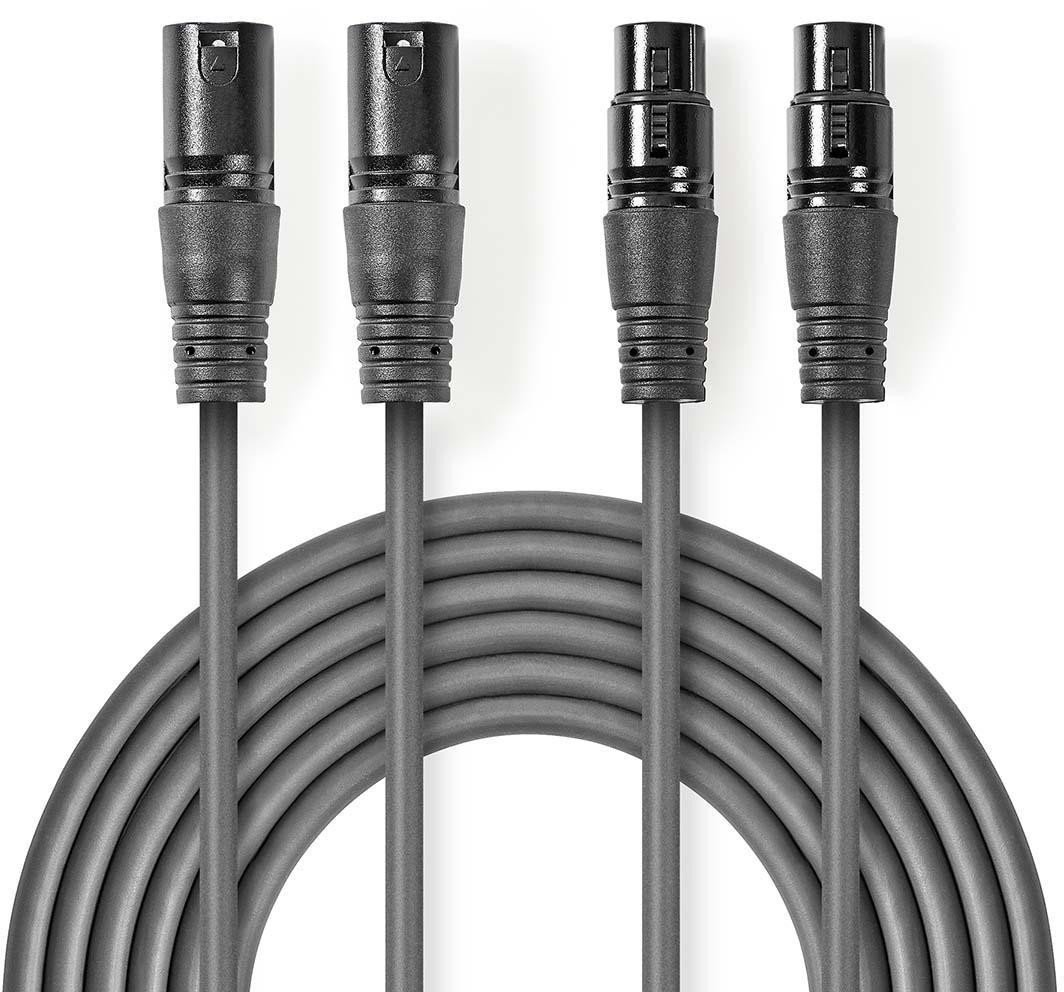 Kabelis Nedis 2x XLR M - 2x XLR F 1.5m 5412810295692 COTH15030GY15 (5412810295692)