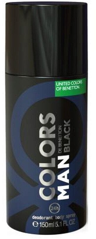 Benetton, Colors Man Black, Anti-Perspirant, Spicy, Deodorant Spray, For Men, 150 ml For Men