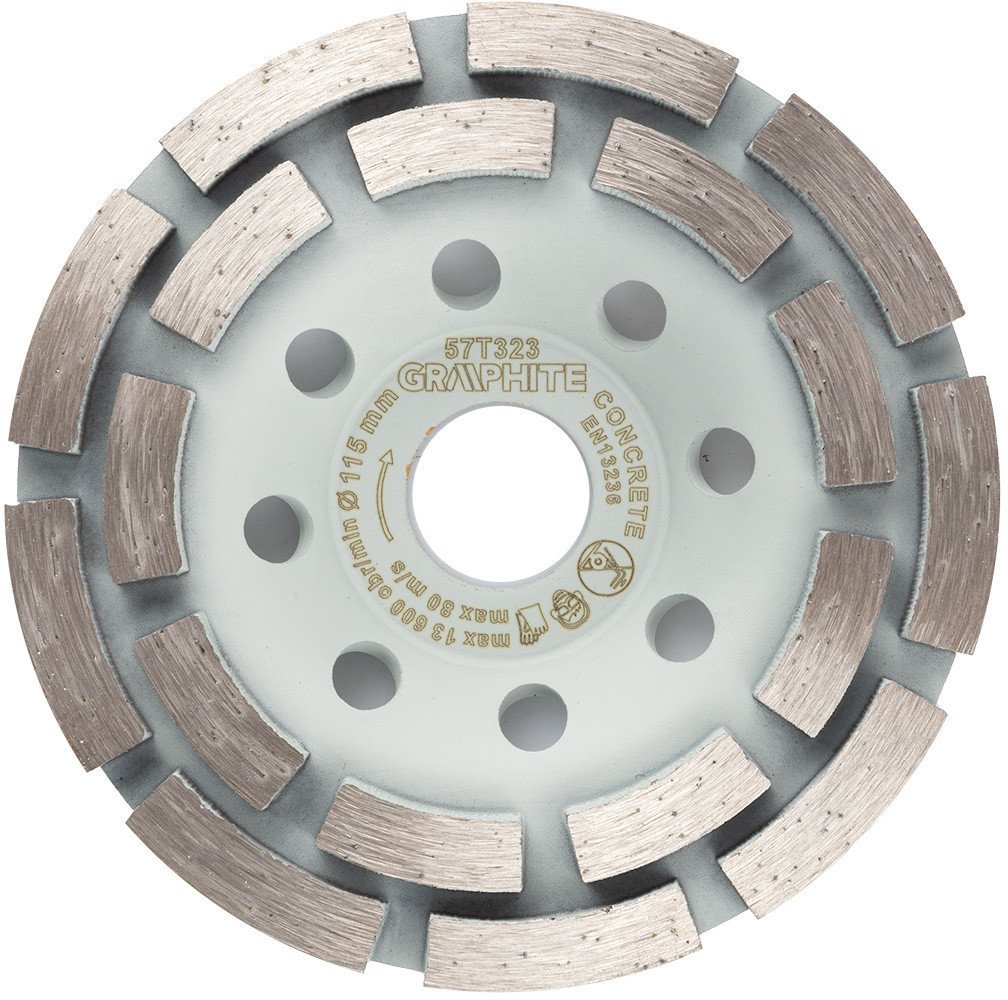 Tarcza diamentowa szlifierska, 2 segmenty, 115 x 22.2 mm, na sucho