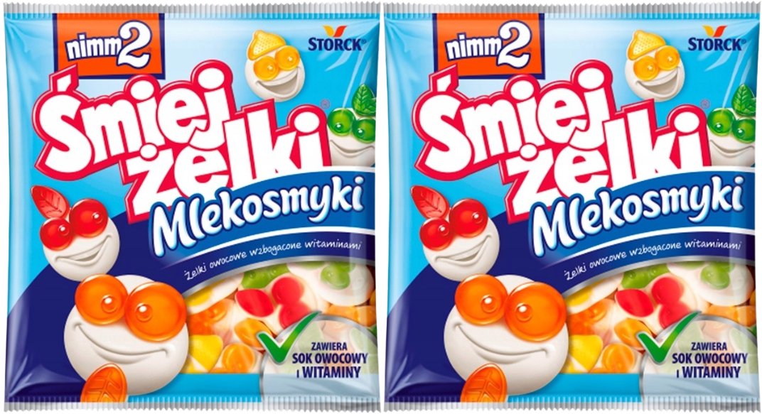 nimm2 Śmiejżelki Mlekosmyki Żelki owocowe wzbogacone witaminami 90 g x 2 sztuk