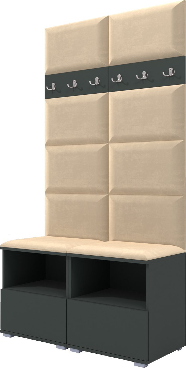 Ravio Tapicerowana garderoba Nela III - kolor grafit + tkanina Trinity 04