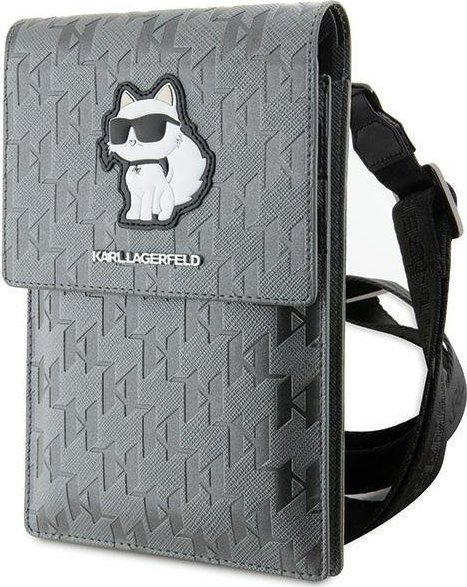 Karl Lagerfeld Torebka KLWBSAKHPCG srebrny/silver Saffiano Monogram Choupette