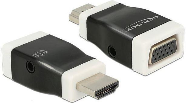 Adapter AV Delock HDMI - D-Sub (VGA) + Jack 3.5mm czarny (65586)